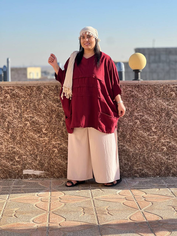 شومیز زنانه لیان رنگ زرشکی