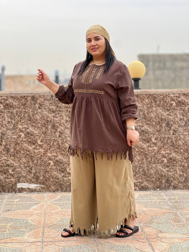 شومیز زنانه لنا رنگ قهوهای