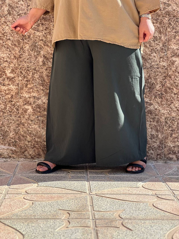 شلوار زنانه صدف رنگ یشمی