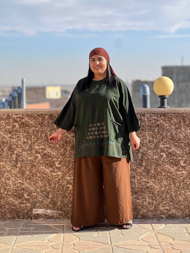 شومیز زنانه باران رنگ یشمی