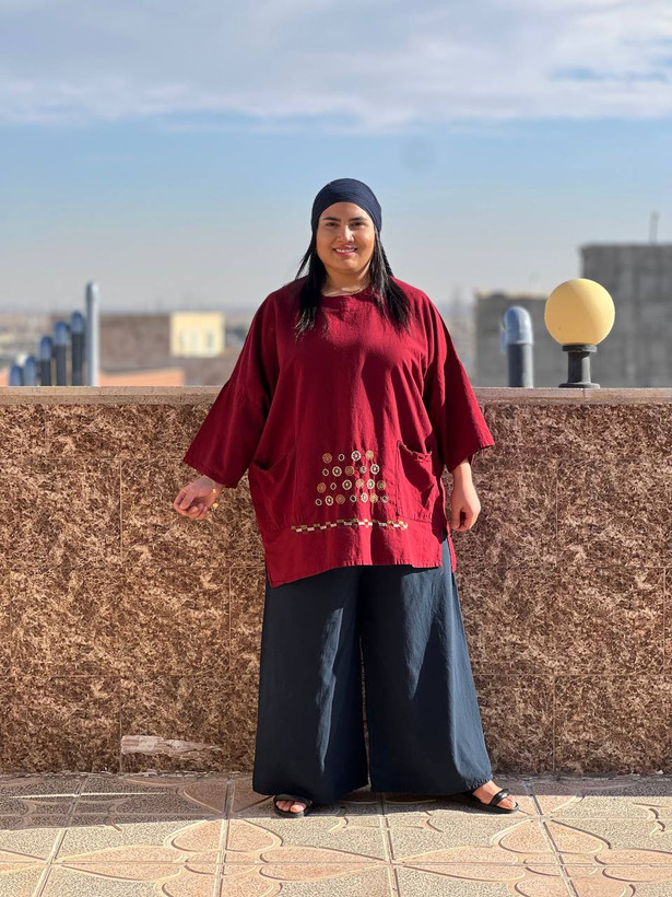 شومیز زنانه باران رنگ زرشکی