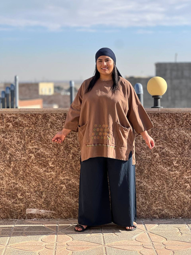 شومیز زنانه باران رنگ موکا