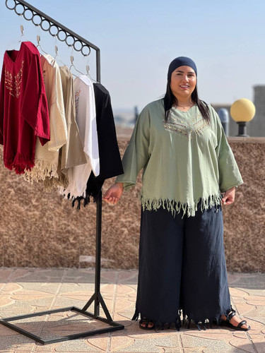 شومیز زنانه غزل گلدوزی رنگ پاستیلی